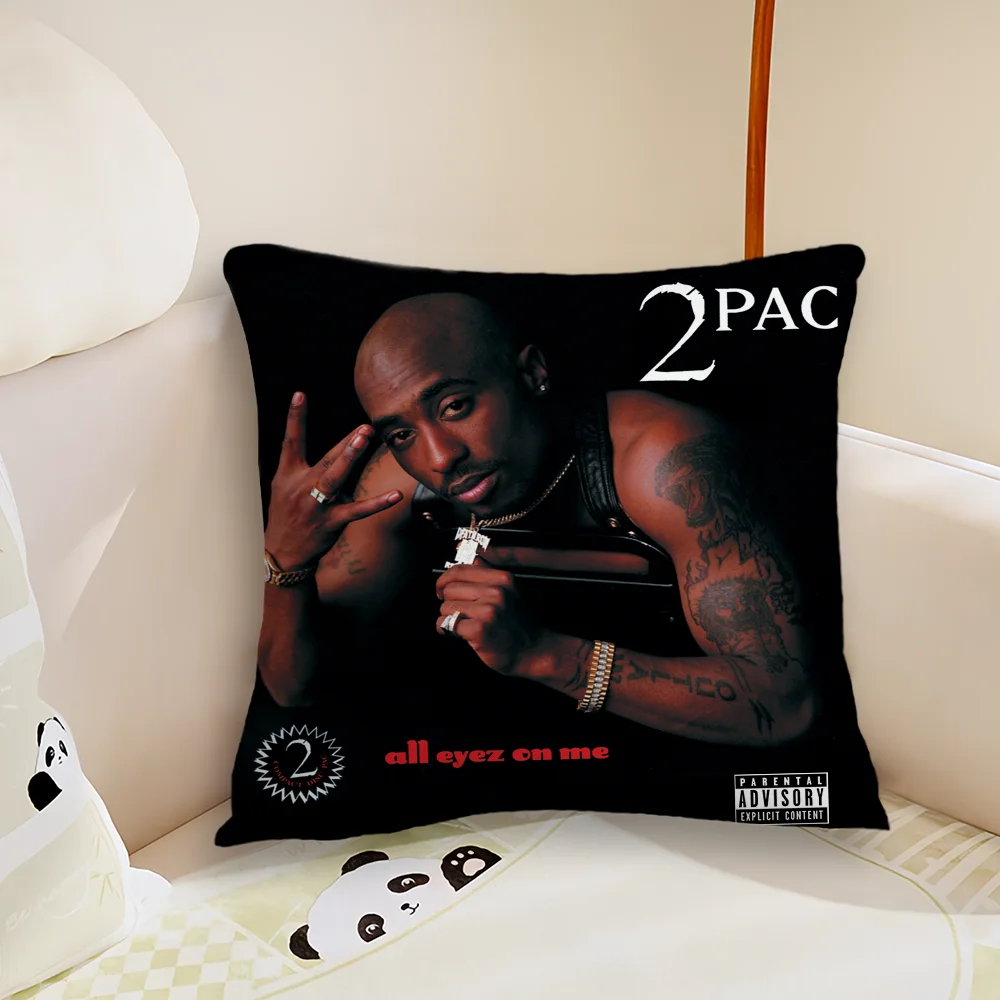 T-Tupac S-Shakur All Eyez on Me 베개 케이스, 거실 소파 쿠션 커버, 홈 침실 룸 장식에 적합, 2 팩