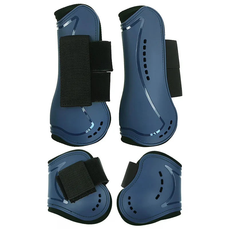Horse Leg Protective Boots Adjustable PU Neoprene Horse Splint Boots Leg Protection Support for Training Racing Riding Jumping 4
