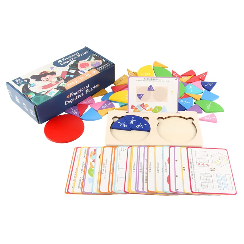 Children's math fraction learning educational toys, fraction addition and subtraction cognition, demonstration teaching aids3-12