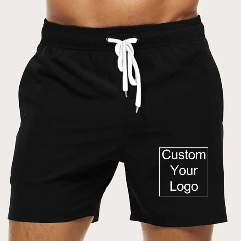 

Custom Men's Swim Trunks Beach Shorts Drawstring with Mesh Lining Elastic Waist Plain Breathable Soft Casual Daily Streetwear