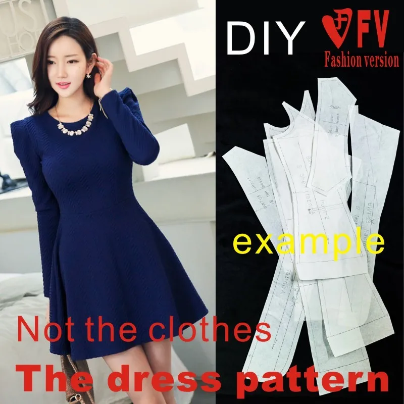 Dresses Sewing Pattern Template Cutting drawing Clothing DIY ((Not selling clothes)) BLQ-153