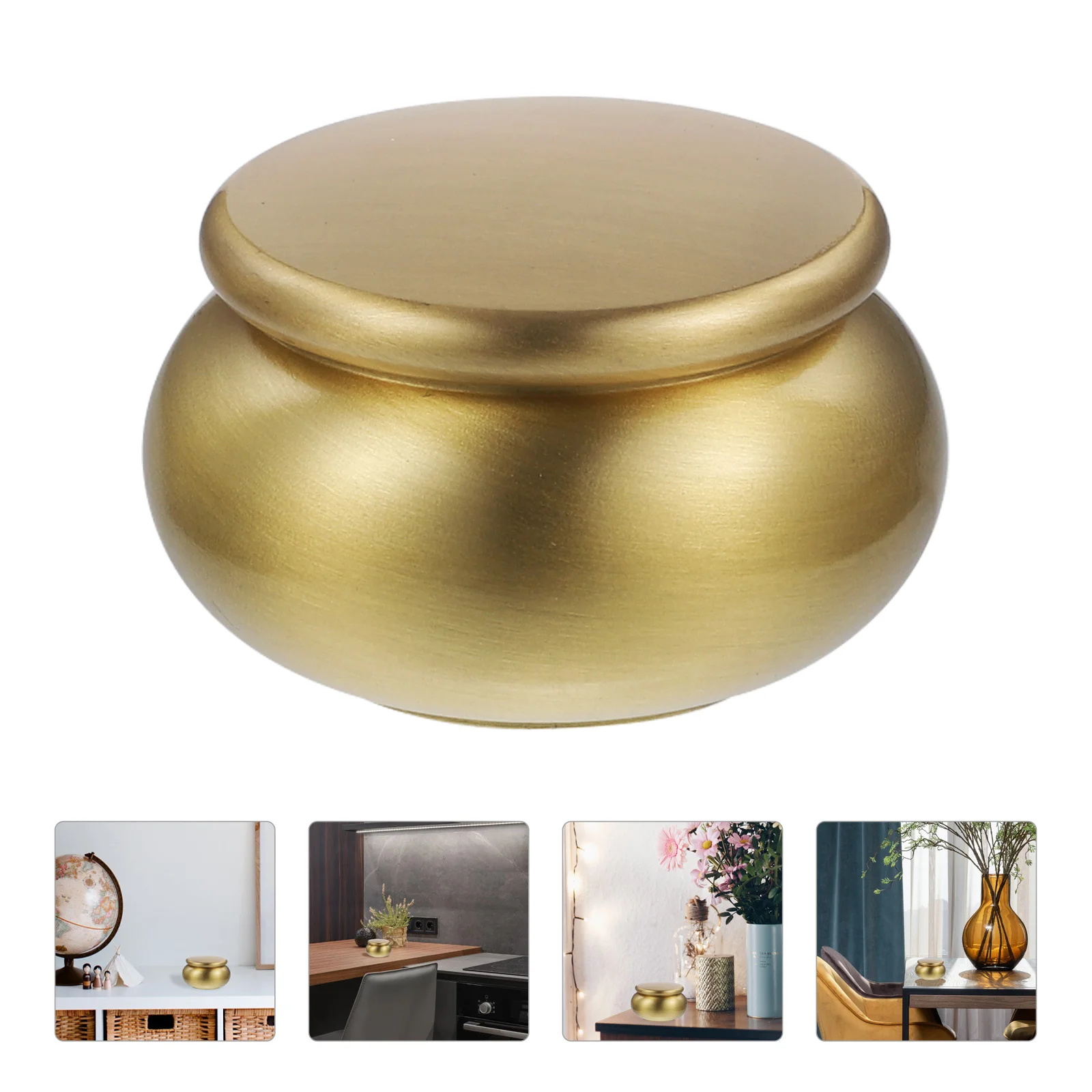 Mini Sealed Copper Ashes Box Cremation Urn Small Canister Container Jars Round Jar Pet Memorials Incense Powders Storage