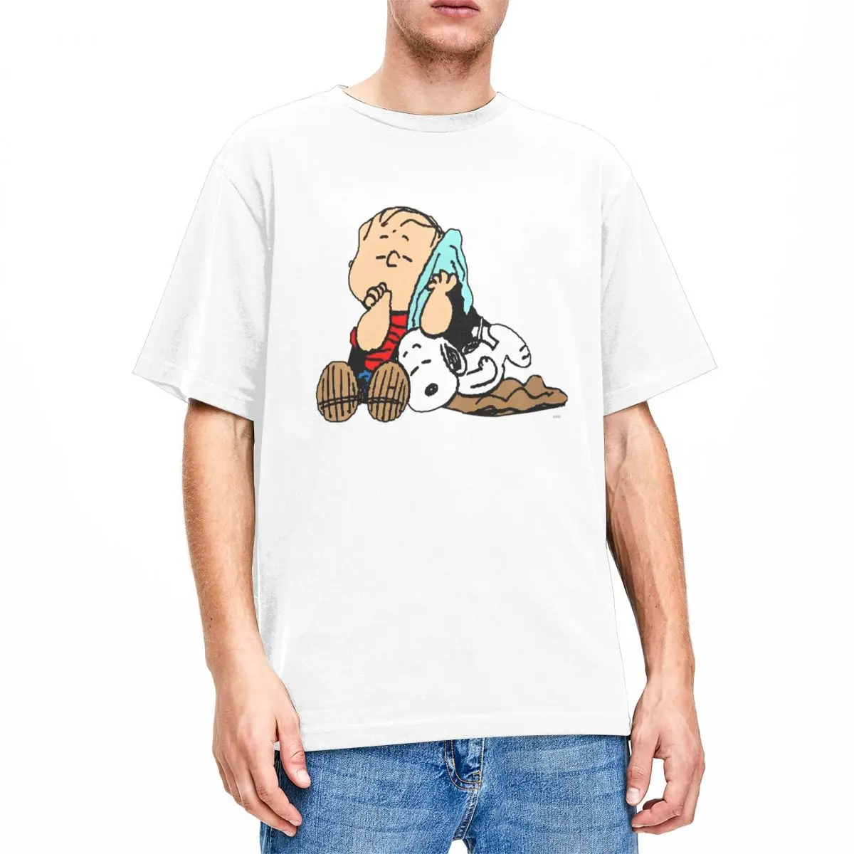 thumbnail image 1 of Camisetas de algodón 100 % de Peanuts, Charlie Brown y Snoopy, camisetas populares para hombre, camisetas de manga corta con diseño clásico Y2K de verano, 1 of 5