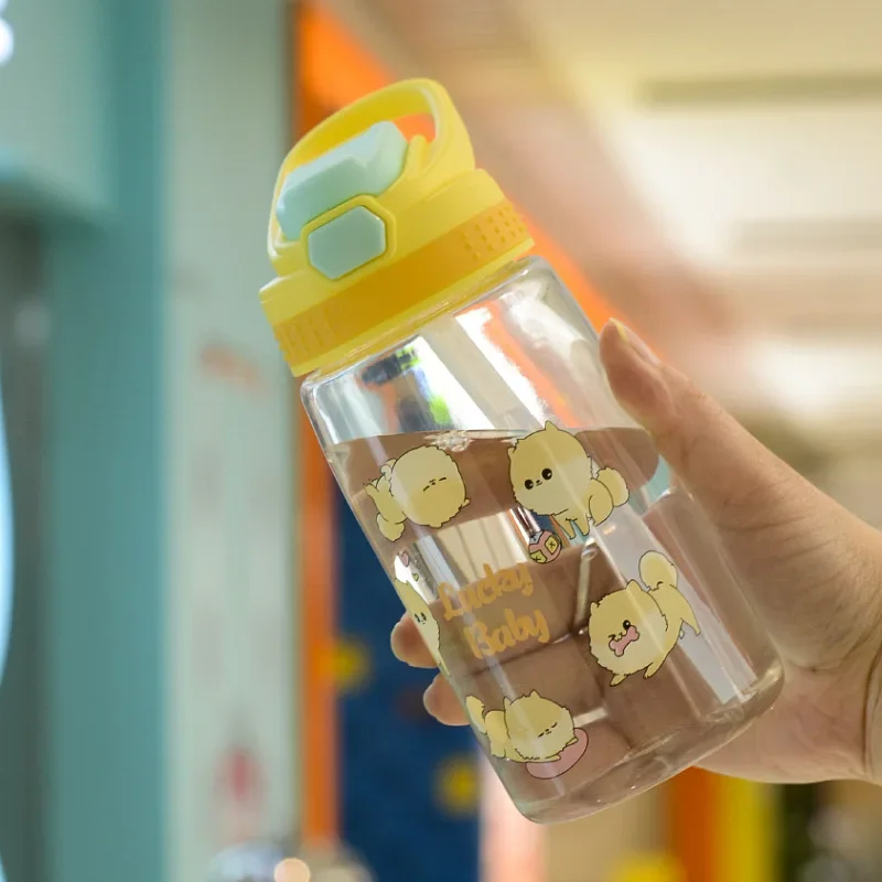 480ml Lucky Cat Water Bottle with Straw Japanese Cute Kawaii Cup for Kids Girls Double Wall Drinking Cup for Gifts