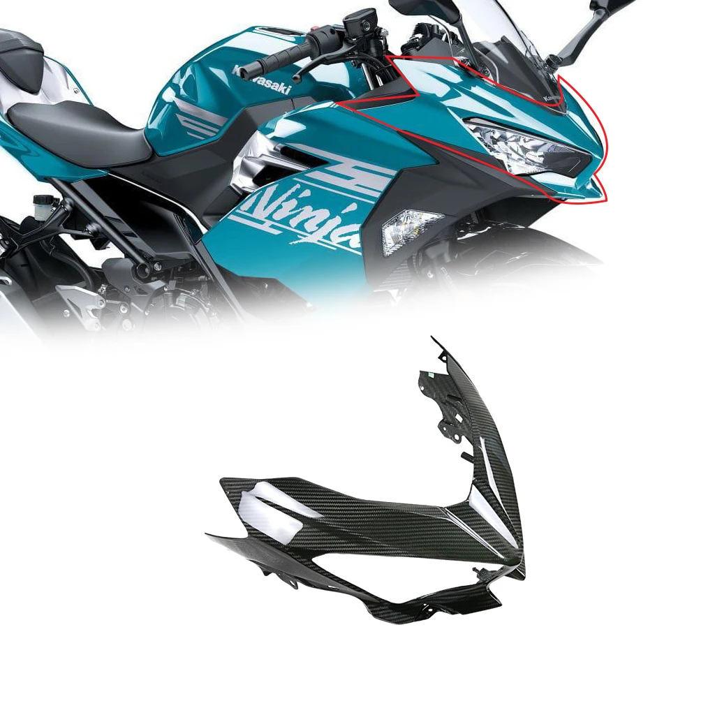 

Для Kawasaki Ninja 400 Ninja400 2019 3K 100% аксессуары для модификации мотоциклов из углеродного волокна обтекатель передний носовой обтекатель