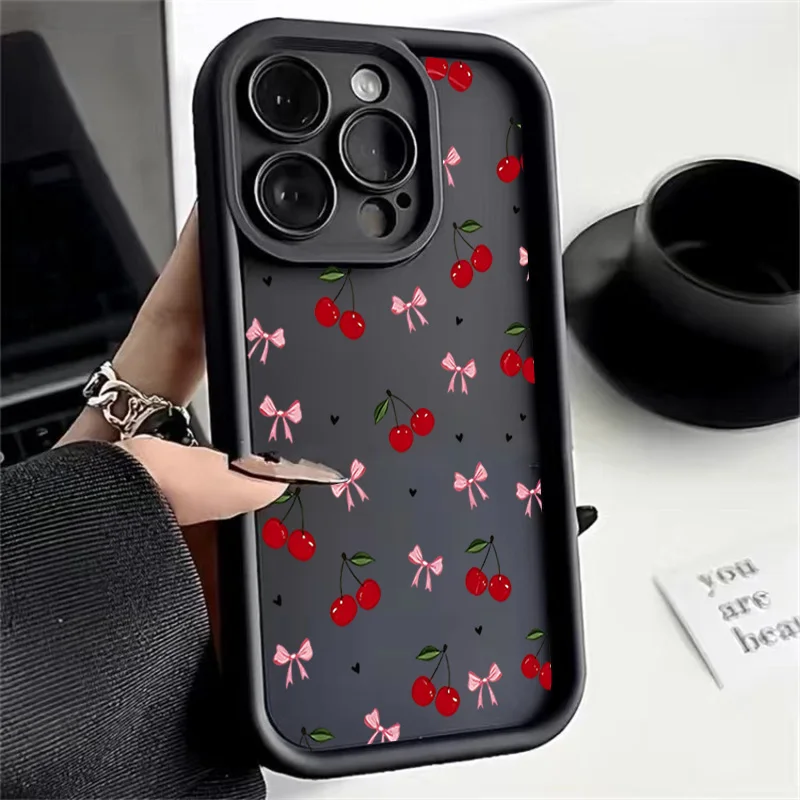 Red Strawberry Cherry Fruit Bow Phone Case