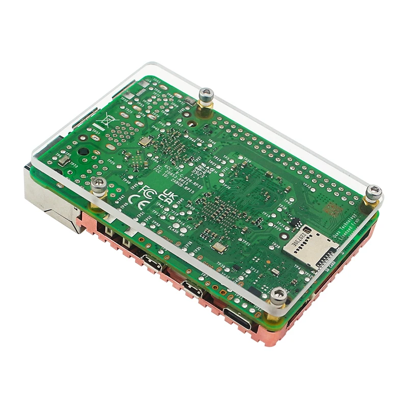 Raspberry Pi 5 Pure Copper Heatsink Metal Cooling Case Optional Fan Passive Acti