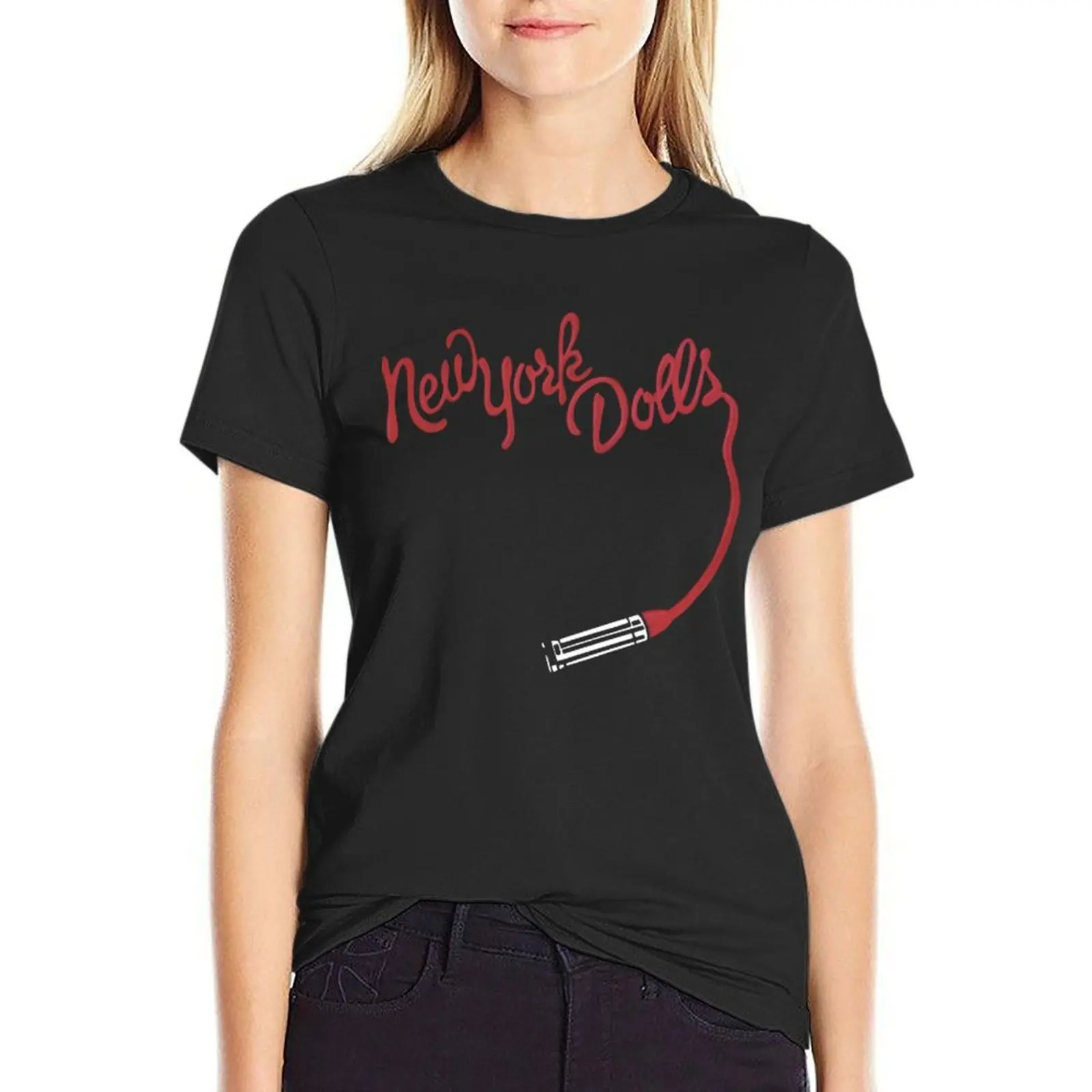

New York Dolls T-shirt Female clothing summer tops korean Women's clothes