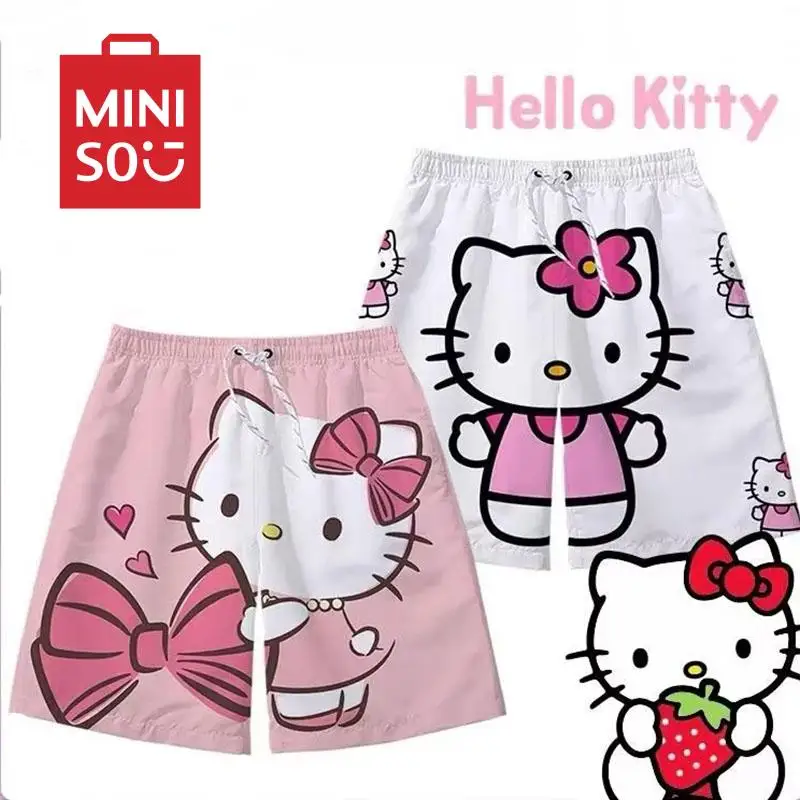 

Kawaii Sanrio Anime Shorts Hello Kitty Cute Cartoon Simple Casual Fashionable Loose and Comfortable Five Cent Pants Gifts Girls
