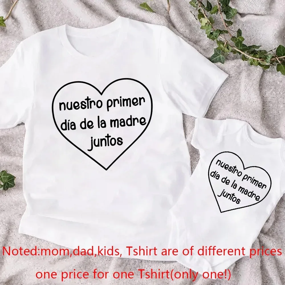 Our First Mother's Day Family Matching Clothes Spanish Mommy and Baby Shirt Mothers Day Fashion Outfit Mama T-shirt Baby Romper 6