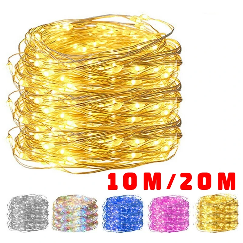 5/20M LED String Lights USB Copper Wire Garland Fairy Lights Outdoor Waterproof Wedding Party Christmas Decoration for Home Room usb string lights copper wire fairy lights outdoor waterproof garland for holiday christmas party wedding diy decoration luces