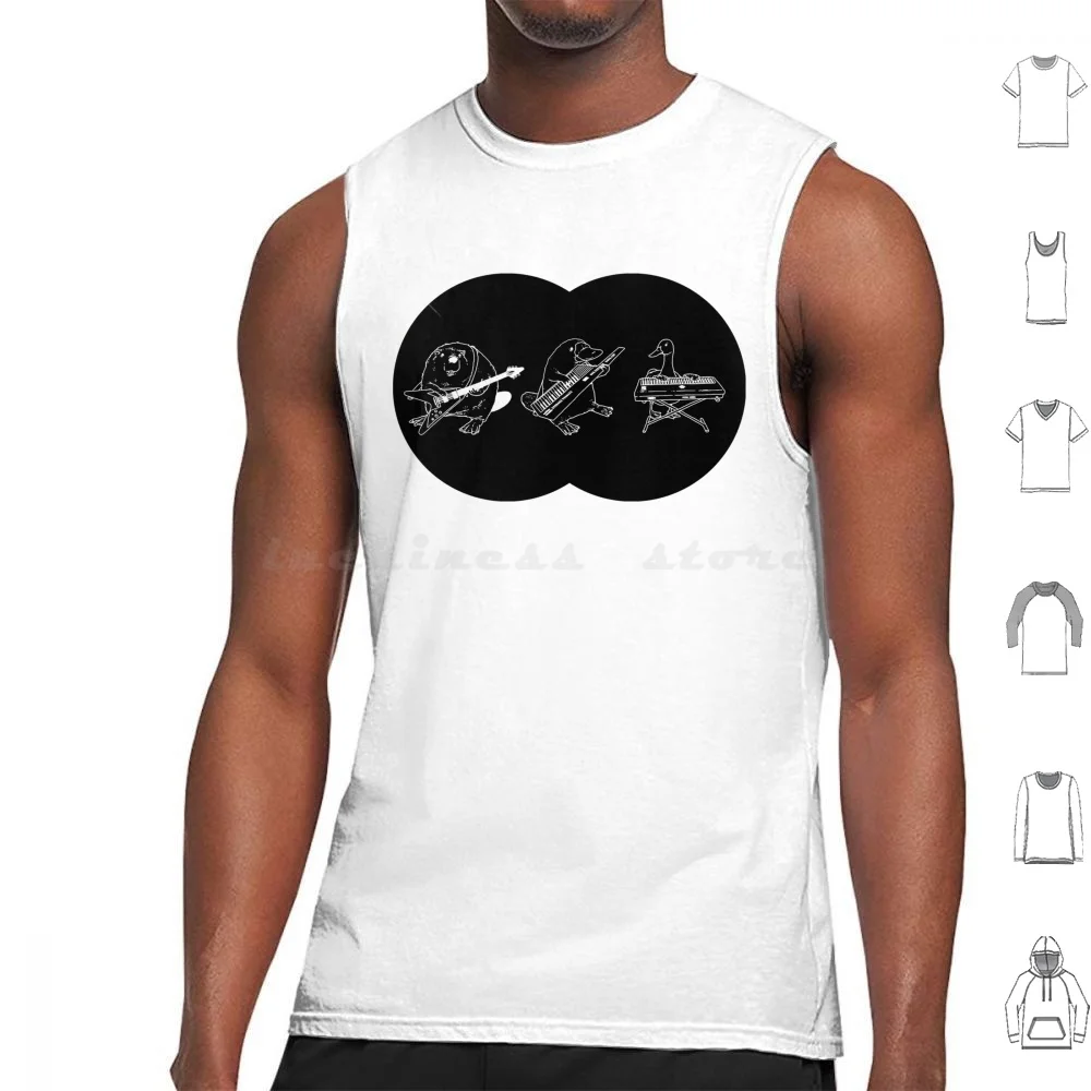 Keytar Venn Diagramma Canotte Bianche E Nere Stampa Cotton Keytar Keytar Duck Beaver Guitar Keyboard Venn Diagramma Diagramma