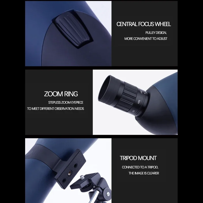 25-75x70/60 HD Spotting Scope Zoom Monocular BAK7 Prism Waterproof Telescope for Target Shooting Bird Watching Outdoor Camping 2