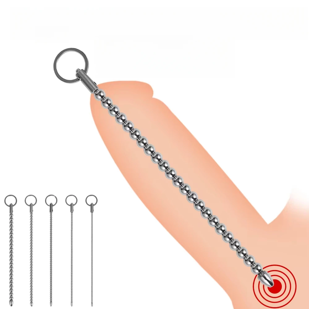 Ejaculation Delay Toy Urethral Sound Dilator Metal Sex Toy for Men Catheter Beads Masturbator Prostate Stimulation Penis Plug