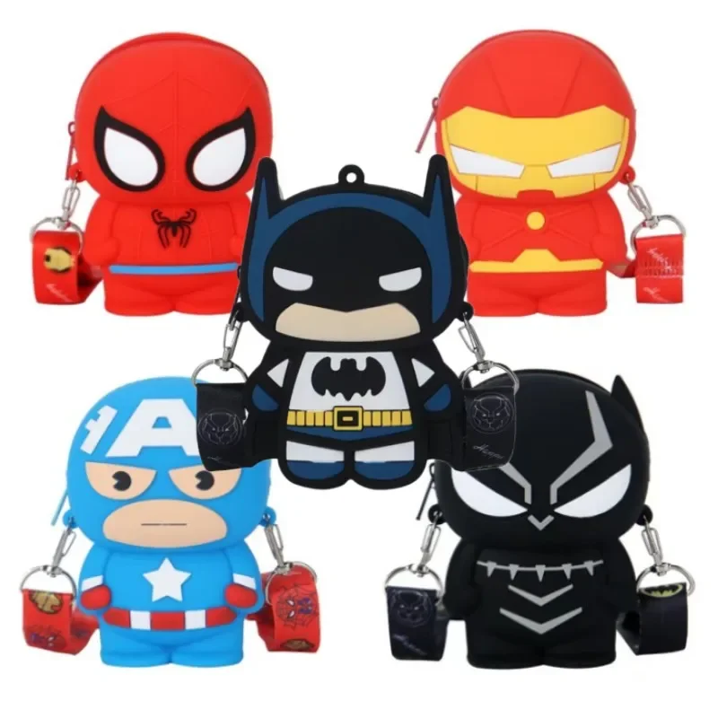

Точечный Лидер продаж Новая серия аниме Marvel мультфильм детская силиконовая сумка Железный человек Человек-паук Капитан Америка Черная пантера Бэтмен