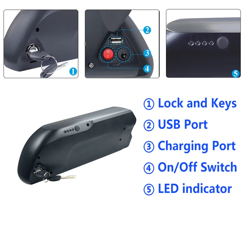 Ebike Tiger Shark Battery Box Ds4 Ds6 36v 48v Ds6 Case 10s 4p 6p 13s 3p 5p Nickel Strip 30a Bms para Faça Você Mesmo E-bike Battery Pack - Image 4
