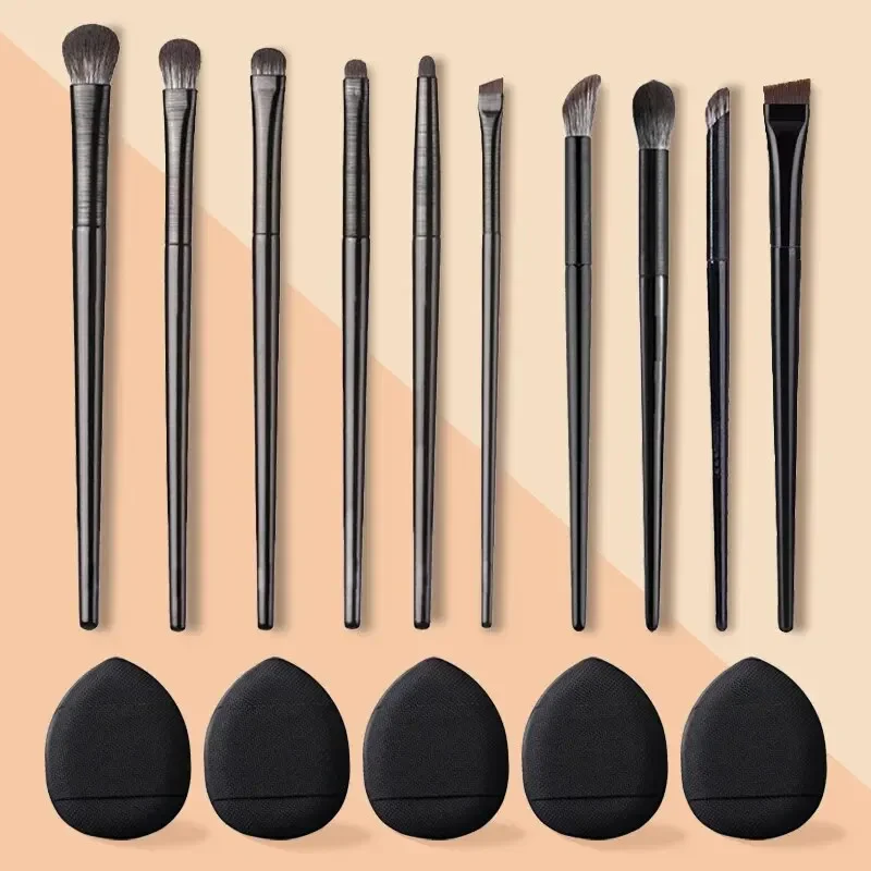 Hypoallergenic Eye Brush Set-Soft Bristle Smudge & Cut Crease Brushes, Precision Eyeliner & Detailing Tools (Vegan/Cruelty-Free)