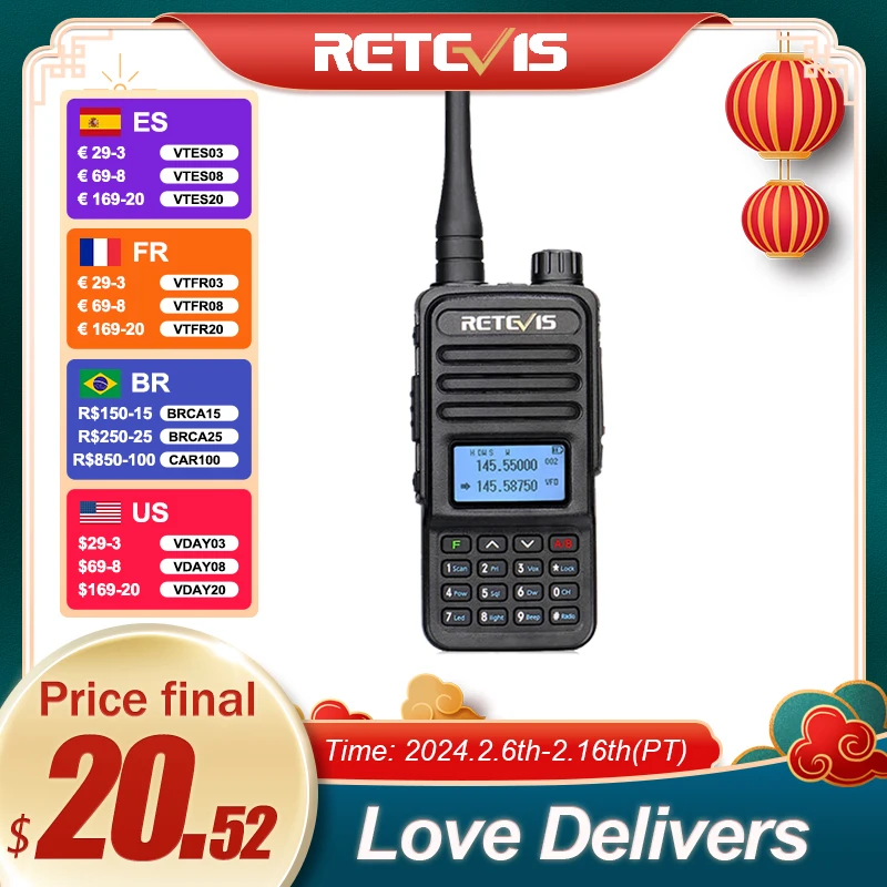 Retevis Walkie Talkie Rt85 Ham Stazioni Radio Bidirezionale 5W Walkie-Talkie Vhf Uhf Dual Band Radio Portatile Amatoriale Tyt Uv88 Uv88