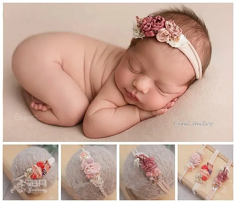 Newborn photography hair band accessories Europe and the United States new baby 100 days children props studio style head flower