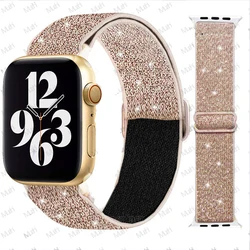 Durable Nylon Elastic Strap for Apple Watch - Versatile Size Options, Stylish and Comfortable Design (Flash Rose Gold 72)