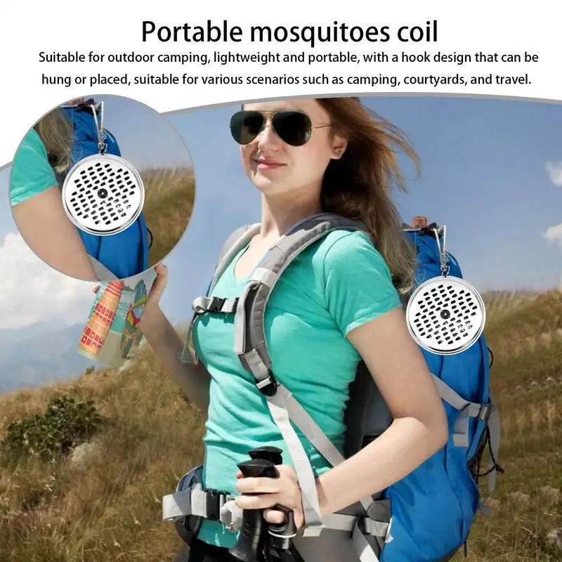 Spiral Incense Coil Holder Portable Spiral Incense Burner Box Fly Repeller Coil Holder With Cover And Hook For Deck Pool Side