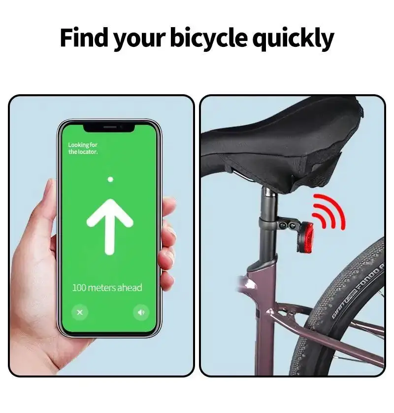 Fahrrad Versteckte Airtag Positionierung Anti-diebstahl Reflektierende Rücklicht Halterung Für Apple Airtag MTB Rennrad Sitzrohr Halterung – Detail 12