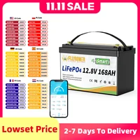 FLLYROWER 12V 168AH LiFePO4 batterie au Lithium avec Bluetooth BMS 8000 + Cycles pour camping-cars de tourisme batterie éolienne solaire tout-terrain 1