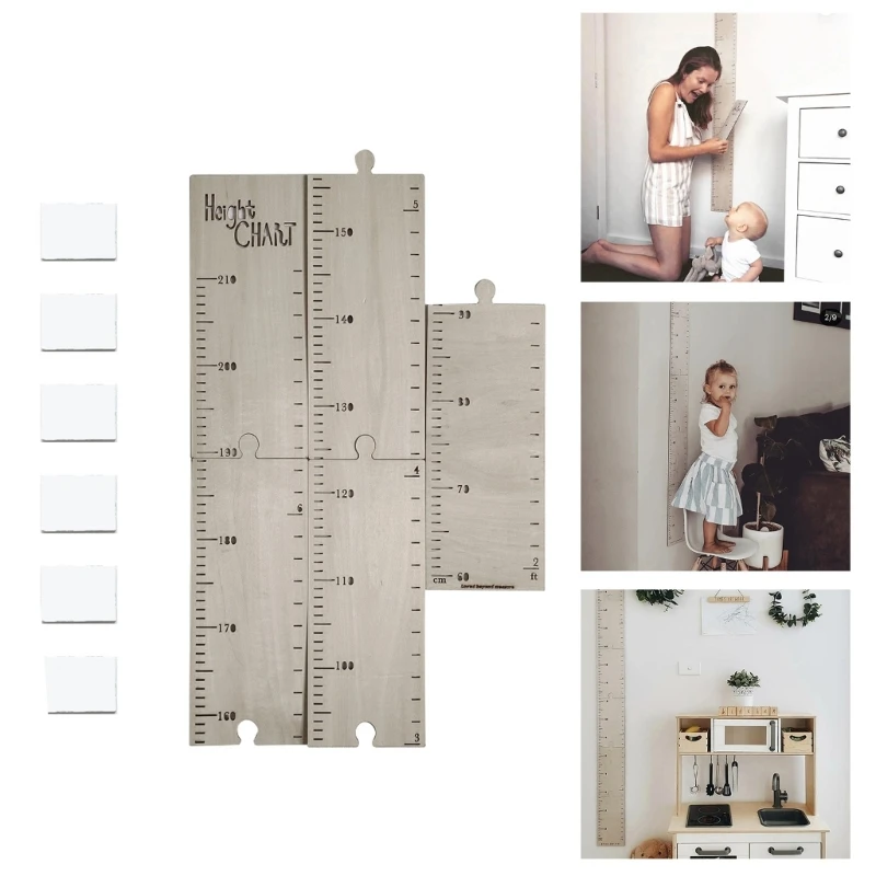 Wood Height Chart Wall Sticker for Kid Children Baby Height Measure Ruler Growth Chart Meter Measurement Wall Decoration