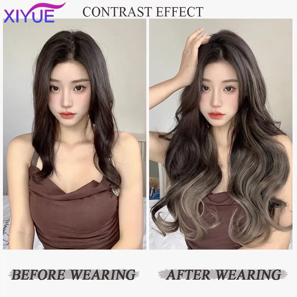 XiYUE   Synthetic U-shaped wig piece one piece wig women's long hair naturally fluffy and increases hair volume