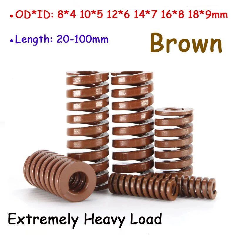 

Brown Extremely Heavy Load Compression Die Spring Spiral Stamping Mold Spring OD 8 10 12 14 16 18mm Length 20 - 100mm