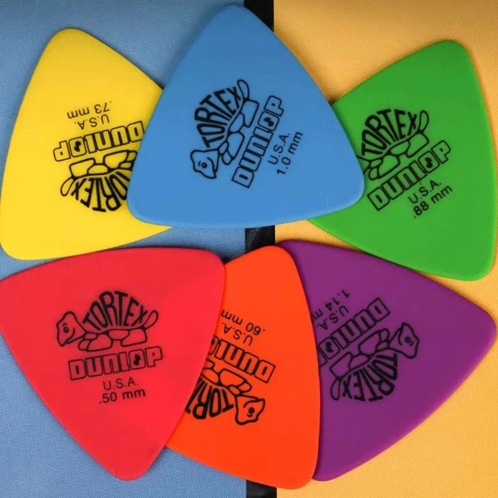 10Pcs Delrin Dunlop Guitar Picks 0.5/0.6/0.73/0.88/1.0/1.14MM Anti-slip Style Electric Guitar Picks Triangle Picks