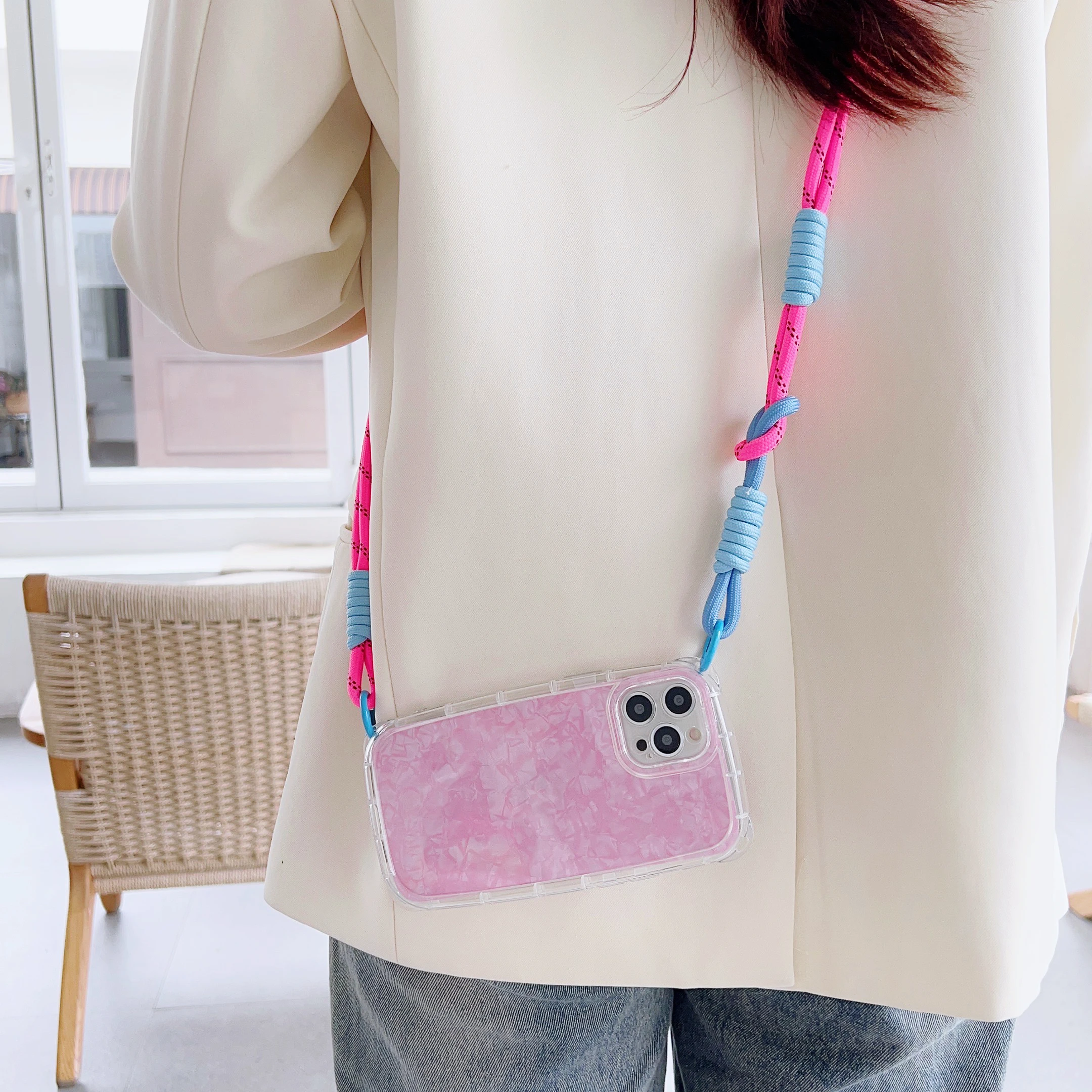 Hand-Woven Colorful Phone Lanyard Crossbody Strap
