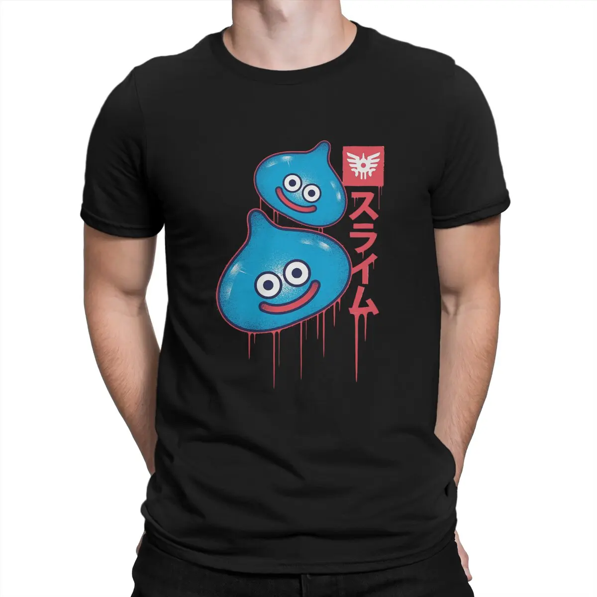 Slimes T-Shirt Uomo Dragon Quest Dragonlord Hero Game Maglietta Vintage In Cotone Girocollo Magliette A Maniche Corte Magliette Da Festa
