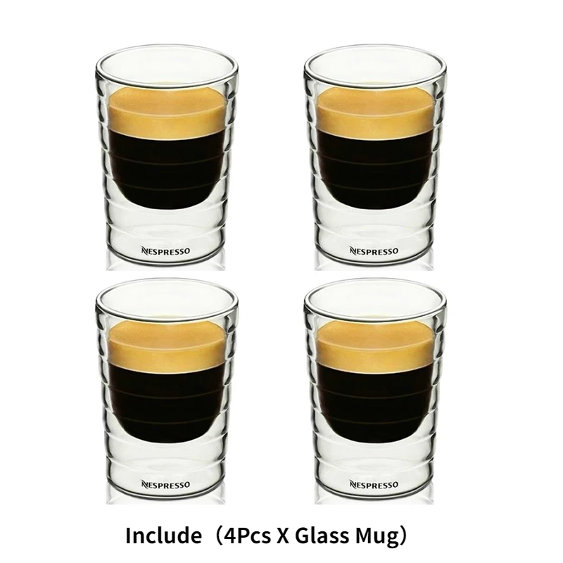 1pcs Nespresso Double Wall Coffee Glass Mug Cup After Tea Drinking Cup 85ml  150ml 350ml - AliExpress