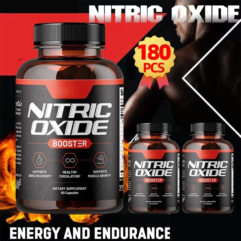 L-Arginine Nitric Oxide Supplement For Energy, Strength And Endurance Support During Exercise Muscle Mass, Non-Gmo