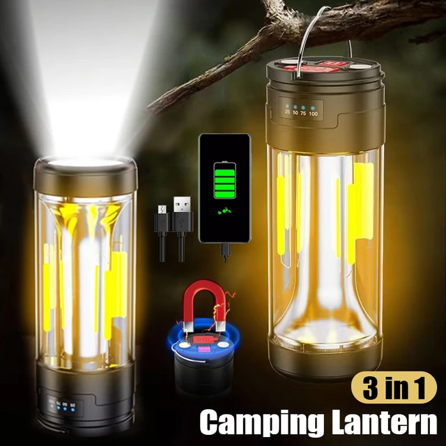 XPG Camping Flashlight Lantern Outdoor Tent Light Torch 2000mAh Type-C USB  Rechargeable Emergency Work Lamp for Fishing Hiking