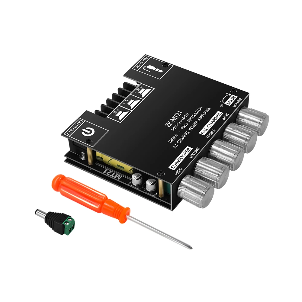 XY-S100H 2.1 Channel Bluetooth Power Amplifier Board With APP Control Tpa3116 Chip 50w2100w 12v24v Audio Power Amplifier Module Support Setting Bluetooth Name And Password