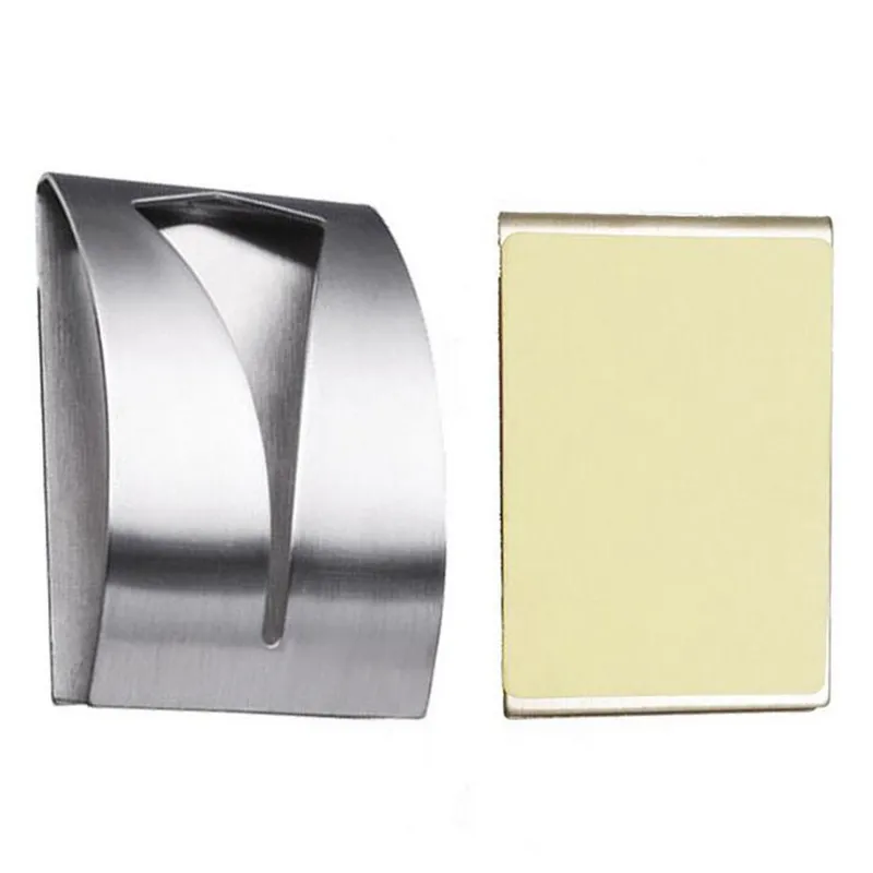 1Pcs Stainless Steel Towel Holder Hook Self Adhesive Clip Bathroom Cloth Hanger Household Wall Mounted Towel Rack Storage