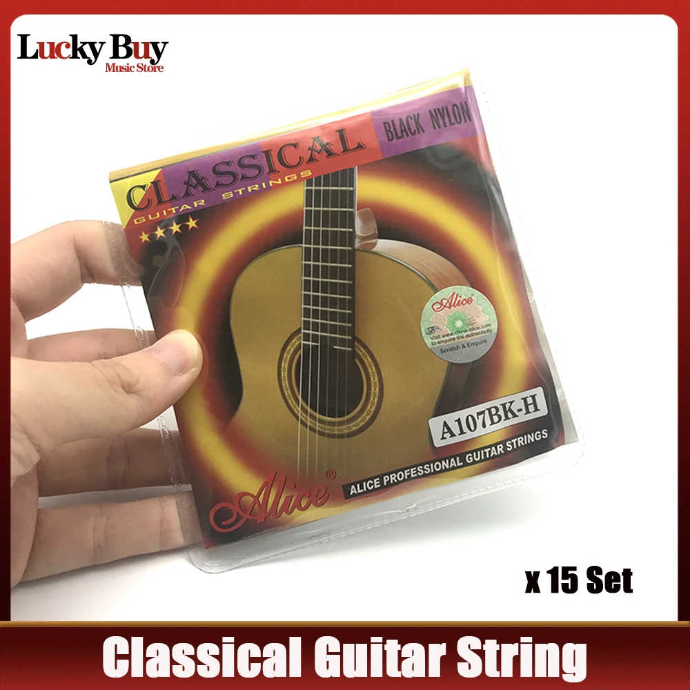 

15 set Alice A107BK Classical Guitar Strings Black Nylon H85 Coated Bronze Copper Alloy Wound