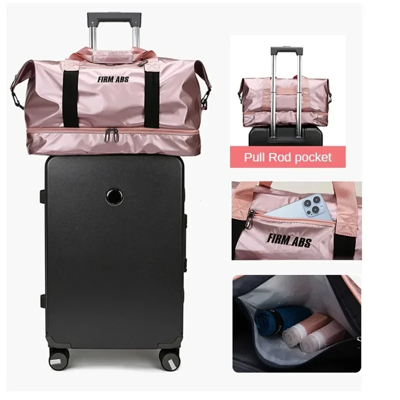 Large Capacity Women Gym Bags Pearlescent Sports Fitness Training Handbag With Shoes Pocket Waterproof Yoga Travel Duffel Bag 6