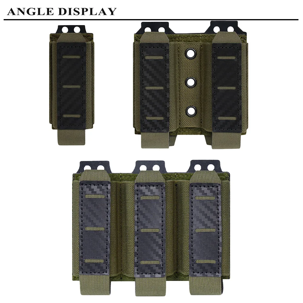 Einzel/Doppel/Dreifach MOLLE-Kompatibel 9MM Mag Pouch Quick-Release Schnalle Elastische Retention Airsoft schießen Jagd Mag Halter – Detail 7