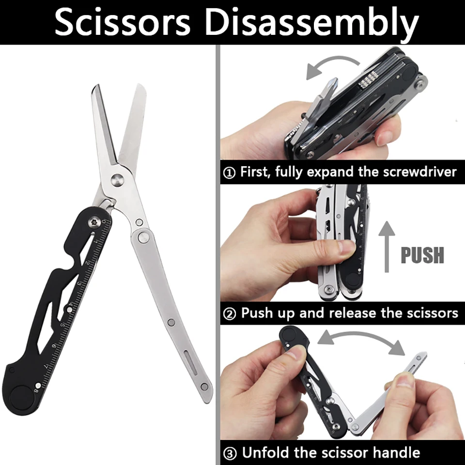 JSJM Multifunctional Hand Tool Pliers Folding Knife Scissors Plier Saw Outdoor Camping EDC Equipment Folding Multitool