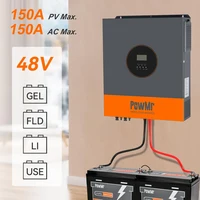 Onduleur solaire hybride PowMr EU 11KW 48V 220V à onde sinusoïdale pure avec contrôleur solaire MPPT 150A et double entrée PV pour panneaux 500V avec WIFI 5