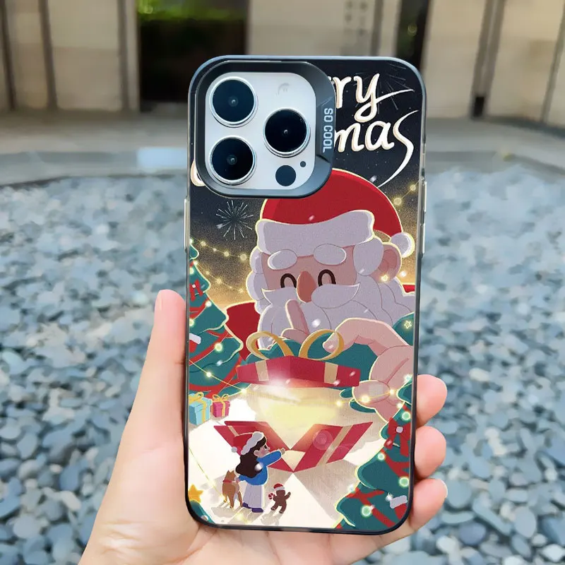 Frohe Weihnachten Tag Handy hülle für iPhone 15 14 plus Pro Max 13 12 Pro Max Mini 11 stoß feste Laser matte Rückseite Telefon abdeckung Funda – Detail 1