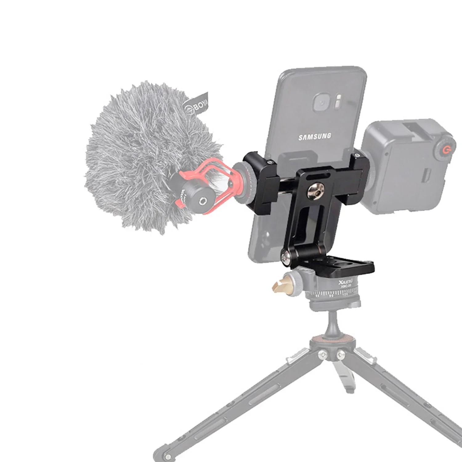 

Z-Shaped Head Folding Design Stand Metal Mobile Phone Clip Rotating Support Horizontal and Vertical Shooting Stable Phone Holder