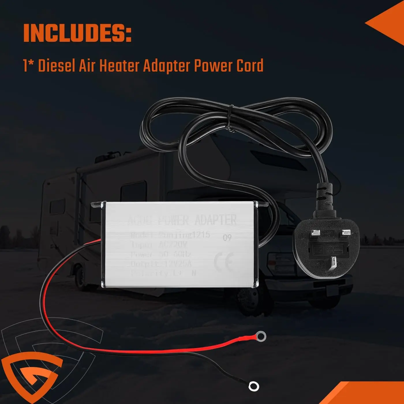 EU/UK Plug Power Converter 230V to 12V Adapter for Diesel thumbnail 4