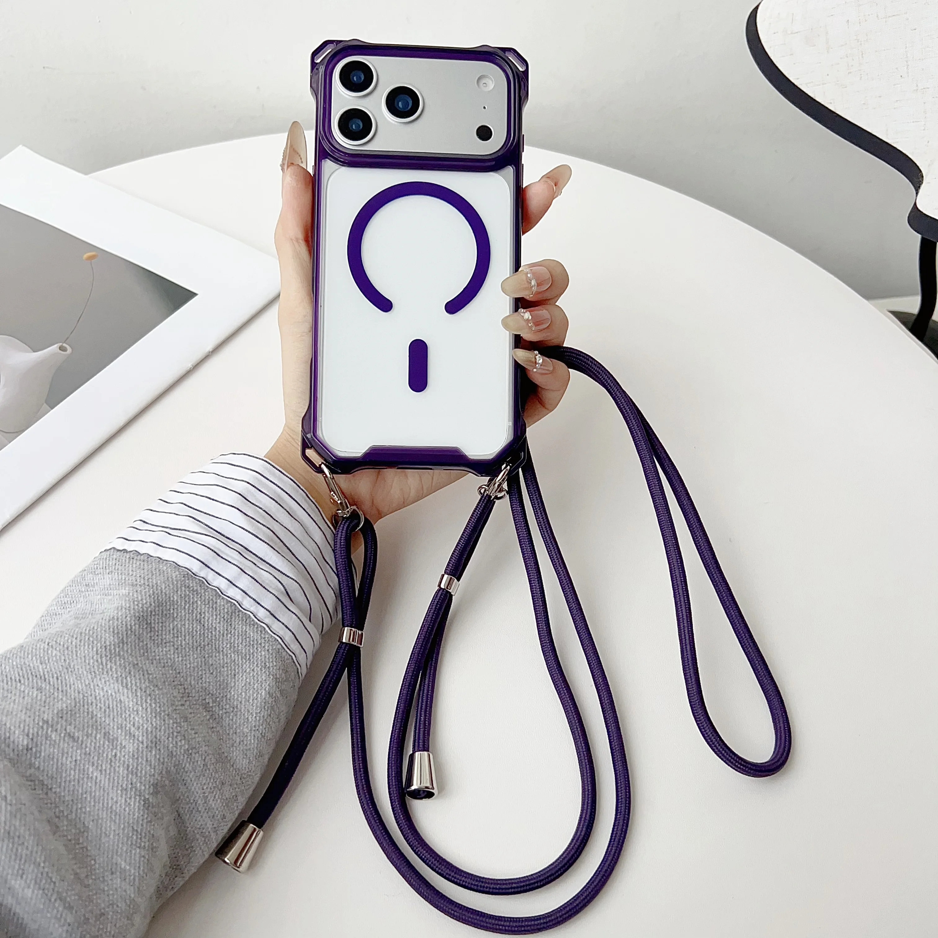 Enhanced Adjustable Crossbody Lanyard Phone Case with Anti-Drop Protection and Magnetic Features