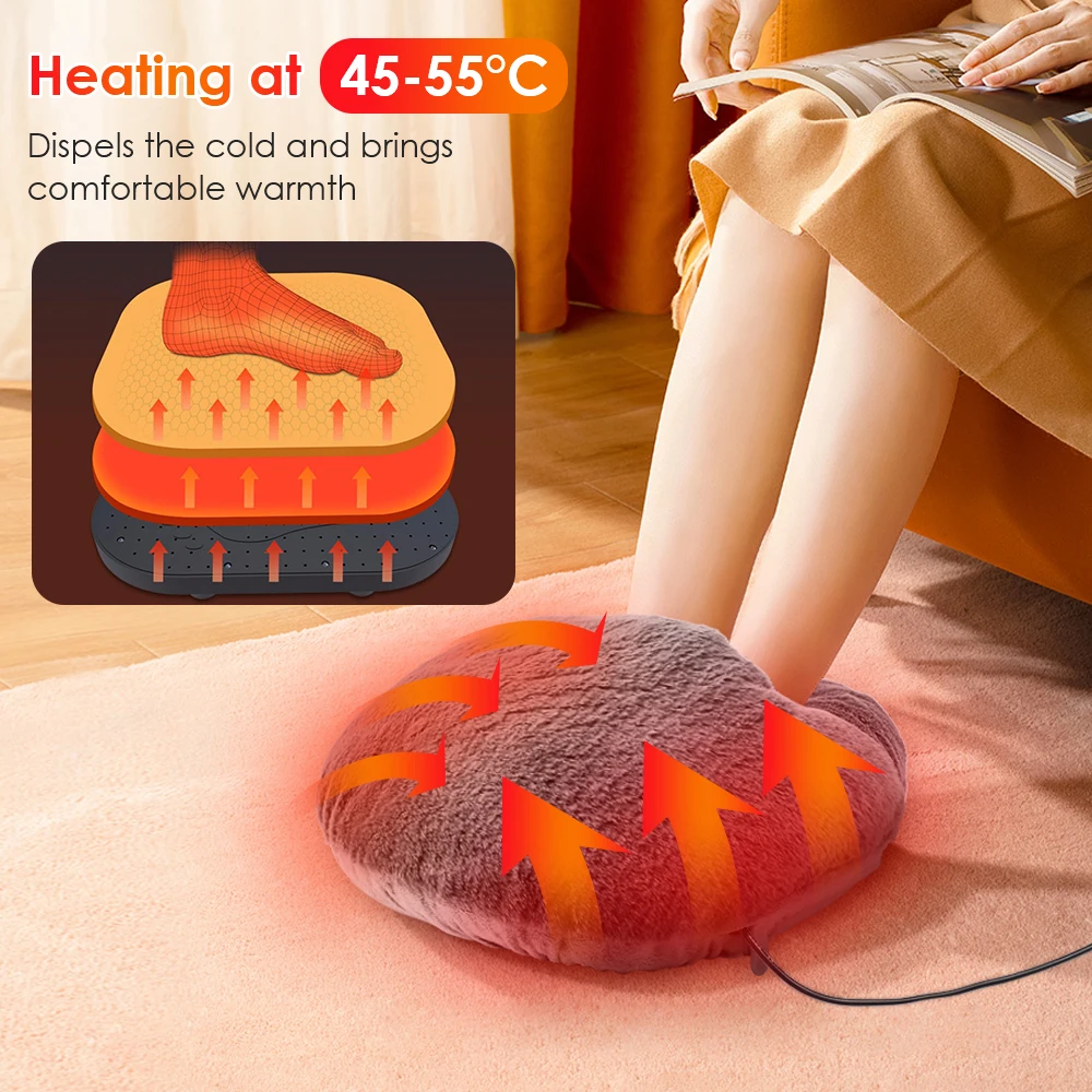 Soft Velvet USB Foot Warmer for Home Office Winter Use