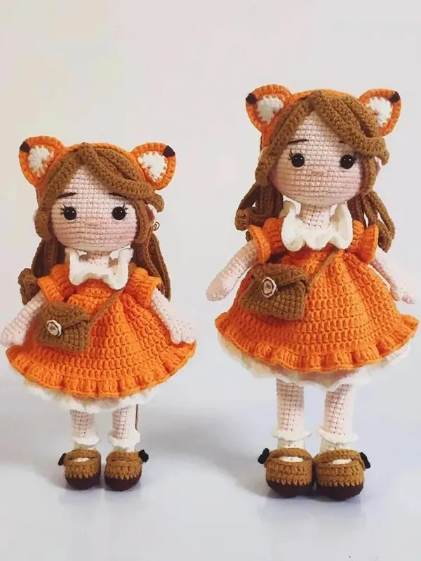 Girls DIY Yarn Crochet Materials Kit Cute Clown Witch Doll Embelliment Non-Finied Product Cotton Yarn Hand Crochet Kit