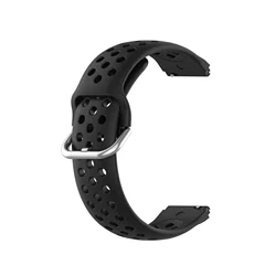 Breathable Silicone Strap for Smartwatches - Men's Accessory Collection (Black)